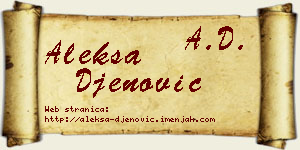 Aleksa Đenović vizit kartica